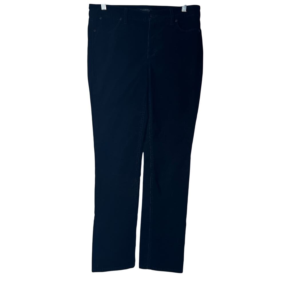 Talbots High-Rise Straight Leg Black Corduroy pants size 6 cotton blend